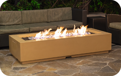 30 Louvre Long Rectangle Fire Pit, American Fire Pit